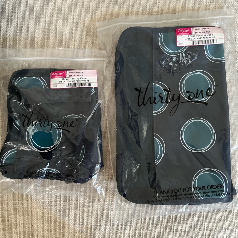 NWT Thirty-One - Large & Small Packing Cubes - La-Di-Dot - NEW